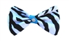 Zebra Hair Bow Turquoise