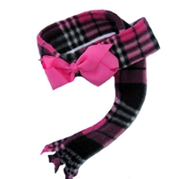 Pink Plaid Scarf - Fleece