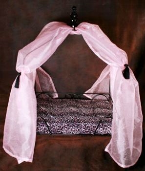 Canopy Bed - Faux Fur Pink Leopard