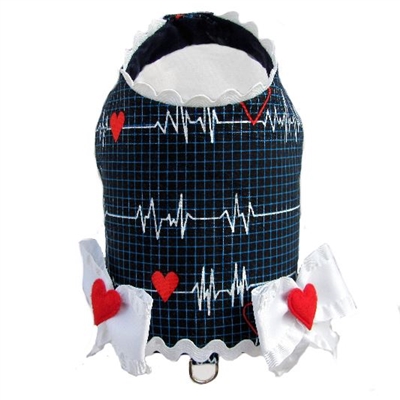 heart beat print harness vest