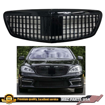 S-Class Maybach Style GT GTR All Black GLoss Grille W221 2010 2011 2012 2013 S550 S63 S600