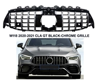 CLA GT GTR Black-Chrome Grille W118 2020-2021 CLA180 CLA200 CLA250 CLA260 CLA45