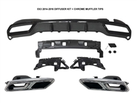 E63 Rear Bumper Diffuser + Tips Kit W212 2014 2015 2016 E350 E550 E300 E250 E63