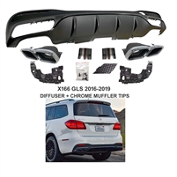 GLS SUV Diffuser Set With AMG Muffler Tips X166 GLS350 GLS43  GLS400