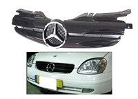 SLK All Black Grille With Chrome Star R170 1997-2004 SLK320 SLK55