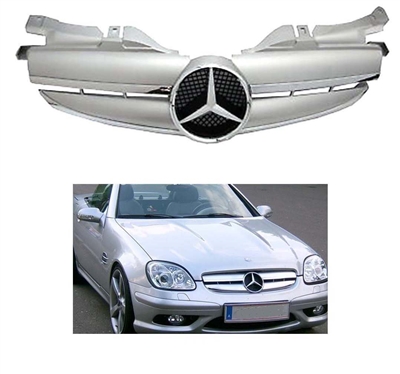 SLK Silver/Chrome Grille With Chrome Star R170 1997-2004 SLK320 SLK55