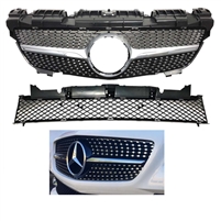 SLK Silver-Chrome Diamond Style Grille R172 2012-2016 SLK200 SLK250 SLK300 SLK350