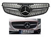 C-Class Diamond Black-Chrome Style Grille 1 Fin 08-14 W204 C300/C350/C250 (Will Not Fit On C63)