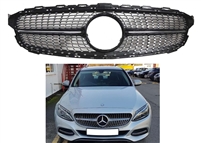 C-Class Diamond Black Grille W205 2015-2017 C250 C200 C300 C350