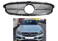 C-Class Diamond Silver Grille W205 2015-2017 C250 C200 C300 C350