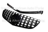 E-Class Coupe GT GLossy All Black Grille With Black Star + Black Hood Trim W207 2014-2016 E350 E300 E250 E550 E63