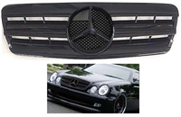 CLK All Black Grille W/Black Star W208 1997-2002 CLK320 CLK430 CLK55