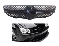 CLK All Black Grille W/Black Star W209 2003-2009 CLK320 CLK280 CLK63 CLK350 CLK500 CLK55