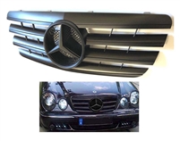 E-Class Matte Black Grille With Black Star W210 2000-2002 E320 E500 E55 E430