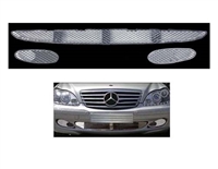 S-Class Chrome Bumper Mesh 3 Pieces Base Model Only W220 2000 Only S500 S600