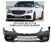 S-Class S63 Front Bumper Set 2018 -Up Style W222 2014-2020 S550 S600 S63