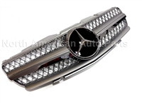 SL Silver/Chrome Grille AMG Style R230 2003-2006 SL500 SL600 SL55 SL550 SL63