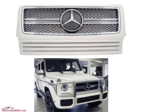 G63 Grille Style White-Chrome W463 1990-2018 Fits All Models G500/G550/G55/G63