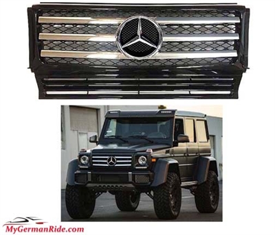 G-Wagon G55 Black-Chrome Grille With Chrome Star W463 1990-2018 G500 G55 G550 G63