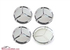 75 Mm Mercedes Benz Wheel Center Cap Set Of 4 Silver/Chrome