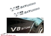 V8biturbo Chrome Emblem Logo Pair