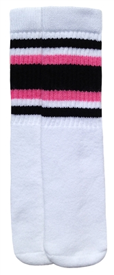 Kids socks with Black-Bubblegum Pink stripes