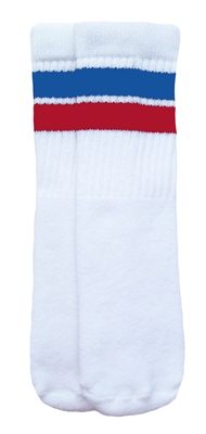 Kids socks with Royal Blue-Red stripes