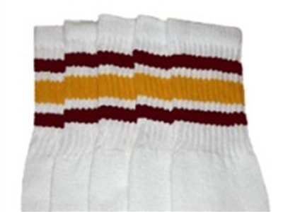 Kids socks with Maroon-Gold stripes