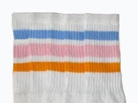 Kids socks with Baby Blue-Baby Pink-Gold stripes