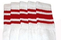 Mid calf socks with Red stripes