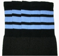 Mid calf socks with Baby Blue stripes