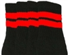 Mid calf socks with Red stripes
