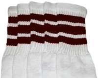 Knee high socks with Dark Brown stripes