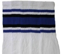 Knee high socks with Royal Blue-Black stripes