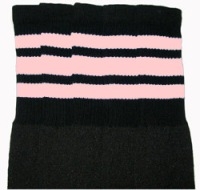 Knee high socks with Baby Pink stripes