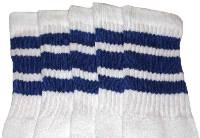 Knee high socks with Royal Blue stripes