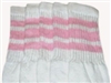 Knee high socks with Baby Pink stripes