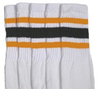 Knee high socks with Gold-Black stripes