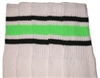 Knee high socks with Black-Neon Green stripes