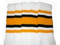 Knee high socks with Gold-Black stripes