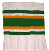 Knee high socks with Green-Gold stripes