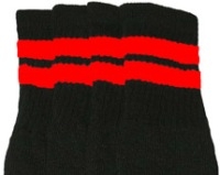 Knee high socks with Red stripes