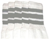 Knee high socks with Grey stripes