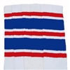 Knee high socks with Red-Royal Blue stripes