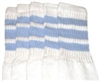 Knee high socks with Baby Blue stripes