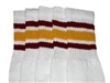 Knee high socks with Maroon-Gold stripes