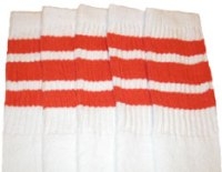 Knee high socks with Orange stripes