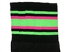 Knee high socks with Neon Green-Hot Pink stripes