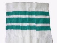 Knee high socks with Teal stripes