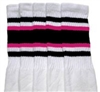 Knee high socks with Black-Hot Pink stripes